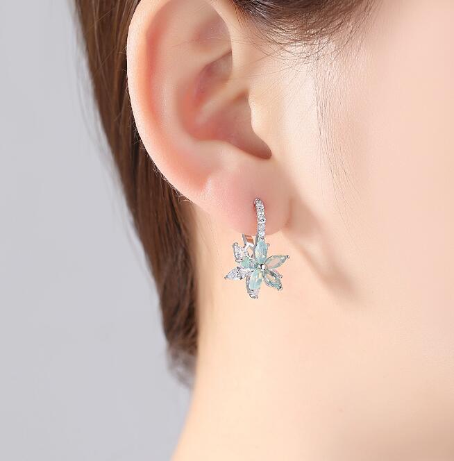 Silver Flow Stud Earrings