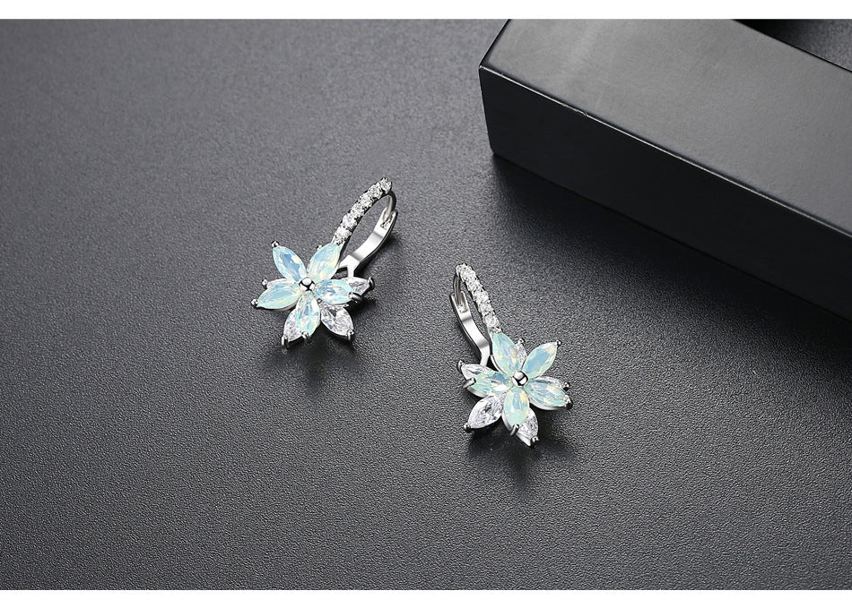 Silver Flow Stud Earrings