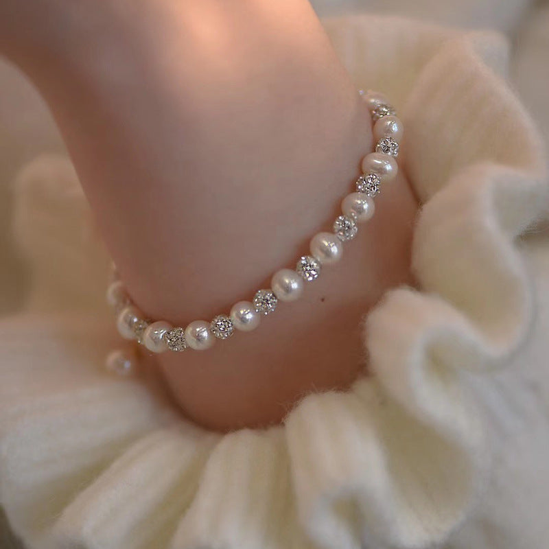 Lustrous Pearl & Zircon Elegance Bracelet
