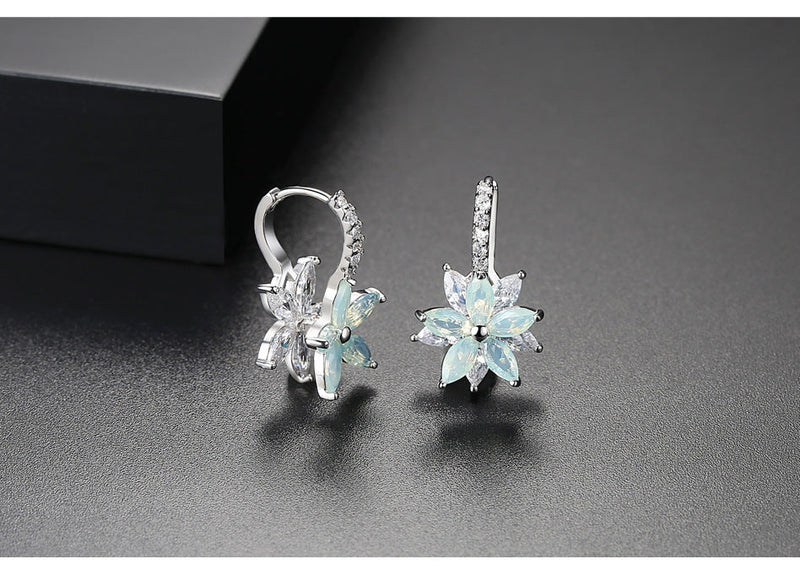 Silver Flow Stud Earrings
