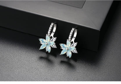 Silver Flow Stud Earrings