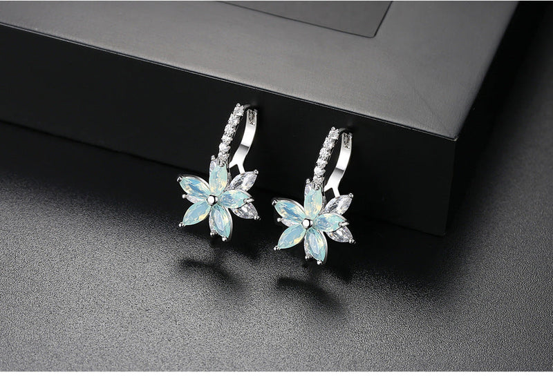 Silver Flow Stud Earrings
