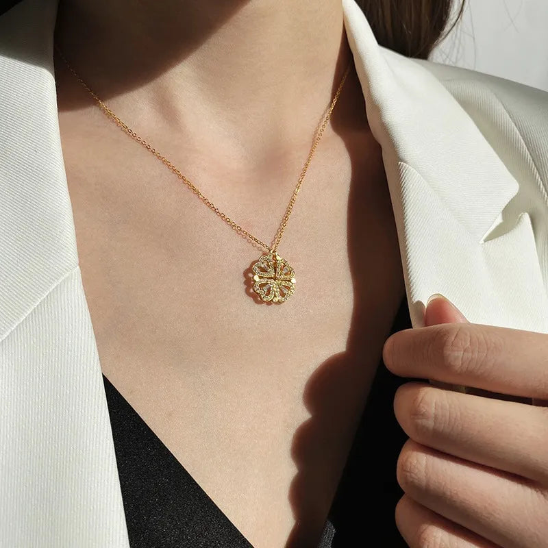 Golden Heart Duo Necklace
