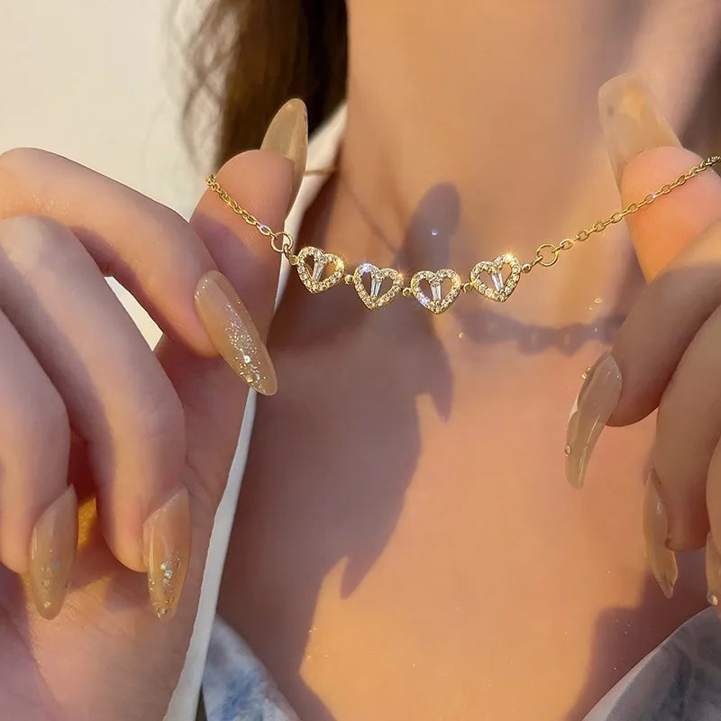 Golden Heart Duo Necklace