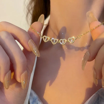 Golden Heart Duo Necklace
