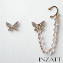 Golden Butterfly Chain Earrings
