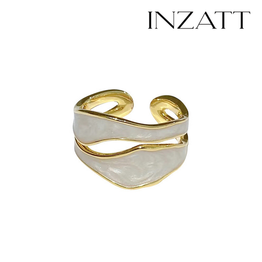 Golden Wave Enamel Ring