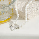 Golden Heart Pearl Necklace